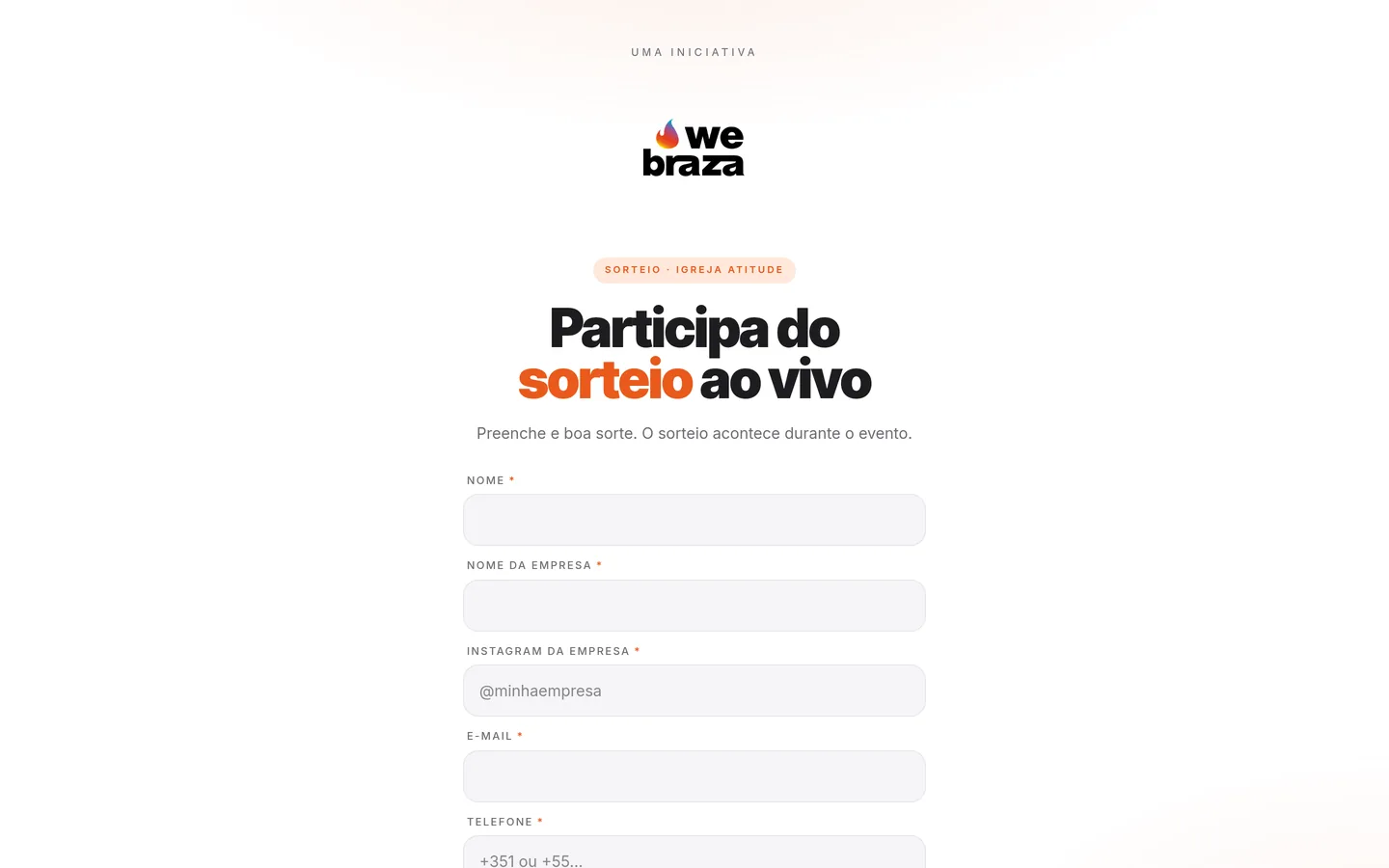 Sorteio landing